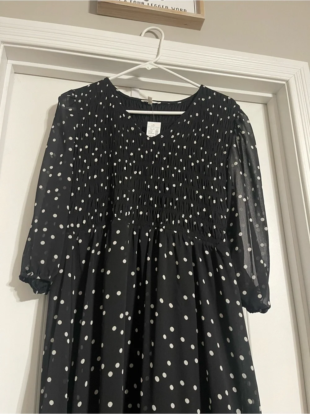 Maurices Black & White Polka Dot Midi Dress - Picture 3 of 9